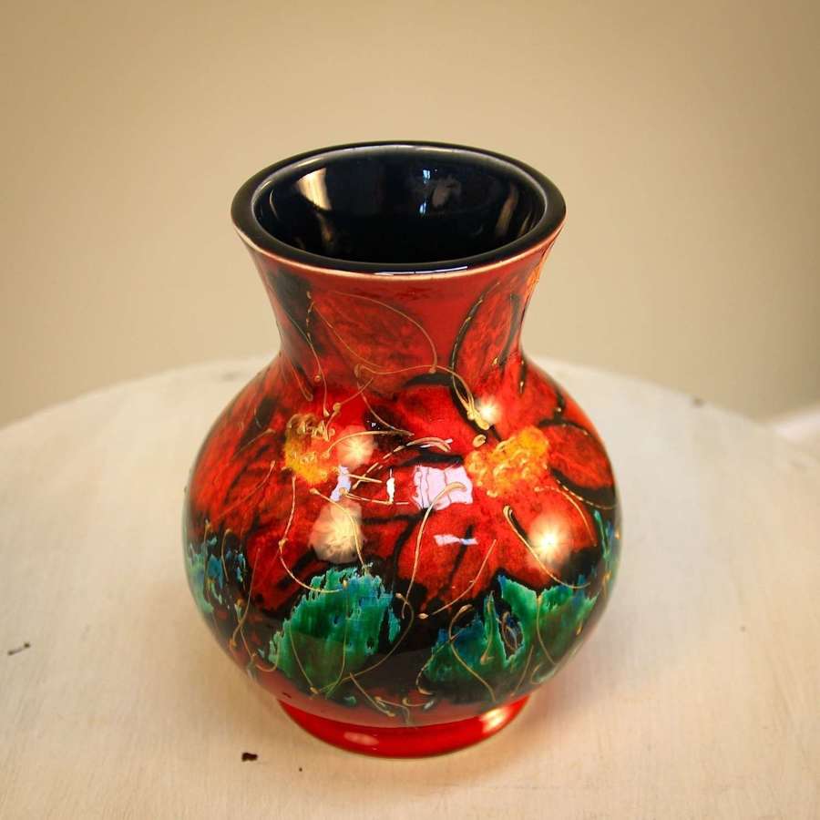Anita Harris Floral Baluster Vase Signed