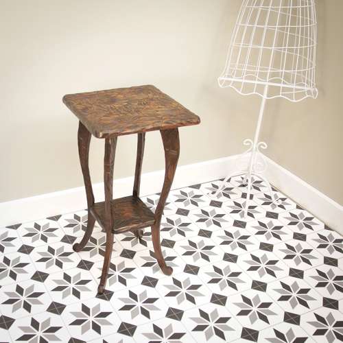 Liberty and Co Side Table Japanese Hand Carved Wood with Two Tiers