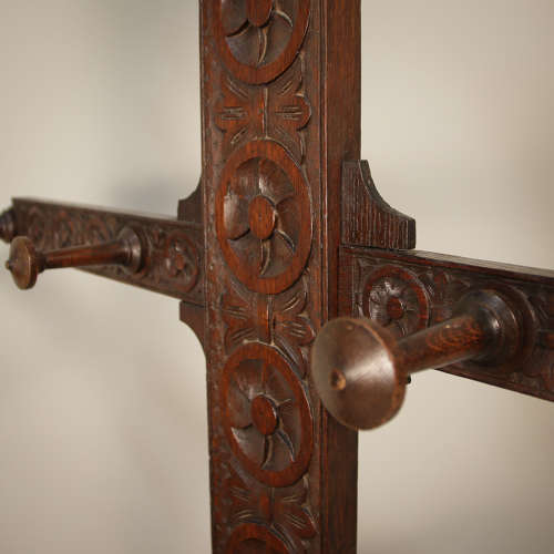 Hall Stand Late Victorian in a crucifix shape with bobbin legs