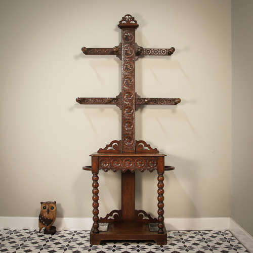 Hall Stand Late Victorian in a crucifix shape with bobbin legs