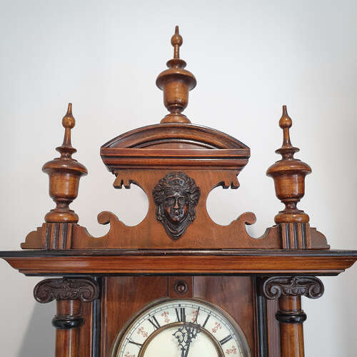 Walnut Wall Clock German by Junghans Chiming