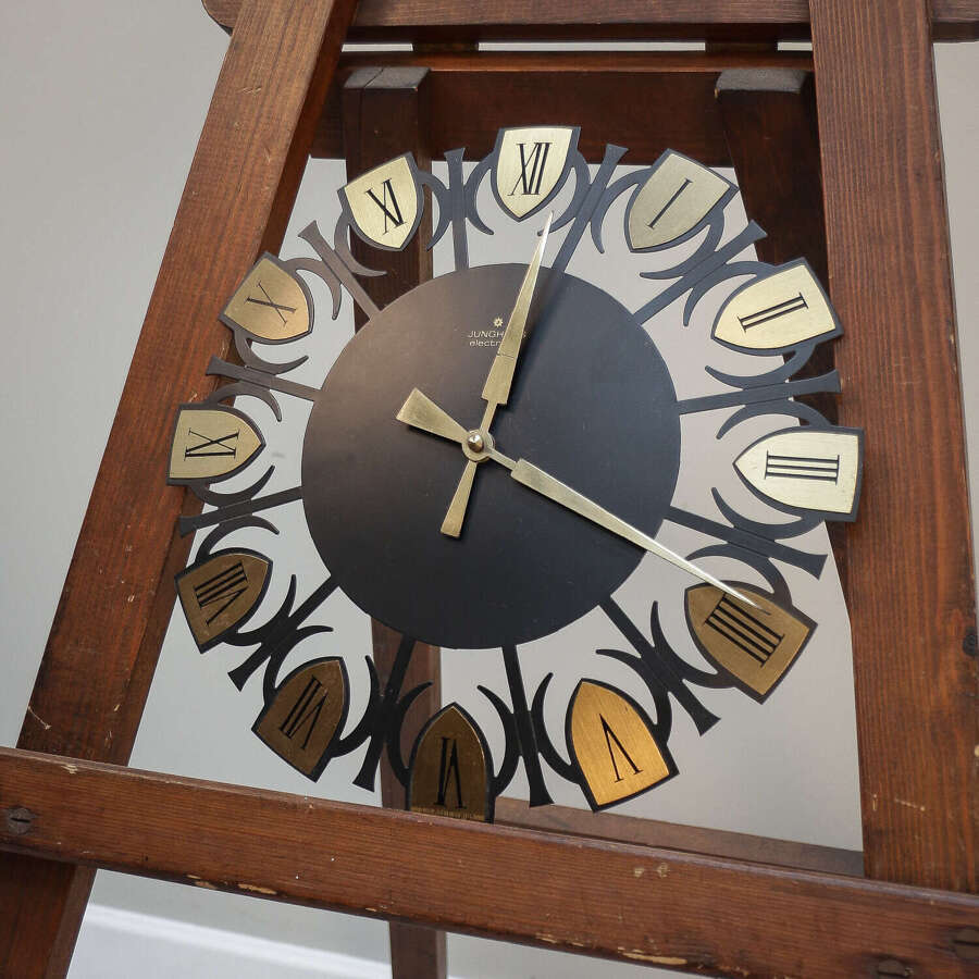 Mid Century Clock Junghans German Brutalist style