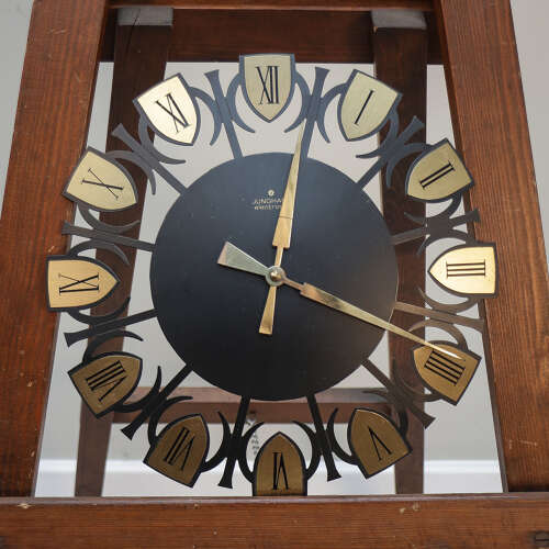 Mid Century Clock Junghans German Brutalist style