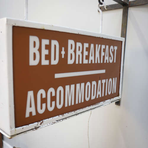 Bed and Breakfast Sign. Double sided Illuminated with Wrought Iron Bracket