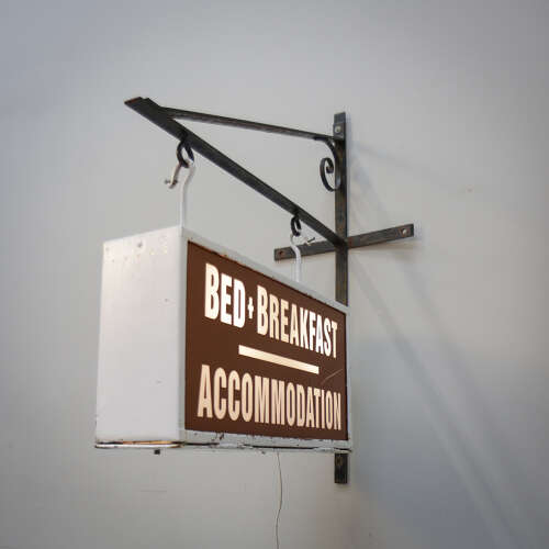 Bed and Breakfast Sign. Double sided Illuminated with Wrought Iron Bracket