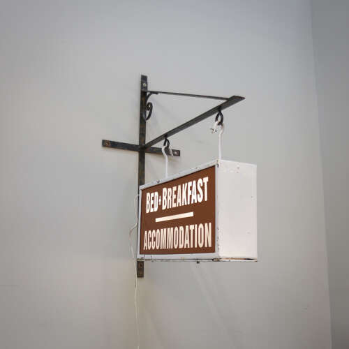 Bed and Breakfast Sign. Double sided Illuminated with Wrought Iron Bracket