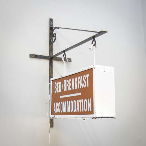 Bed and Breakfast Sign. Double sided Illuminated with Wrought Iron Bracket