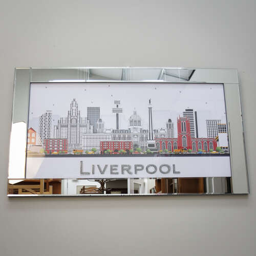 Liverpool City Skyline Picture with Textured Glass Finish