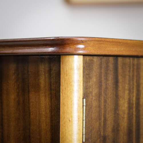 Teak Sideboard Concave Front in Afromosia and Indian Laurel Mid Century Retro