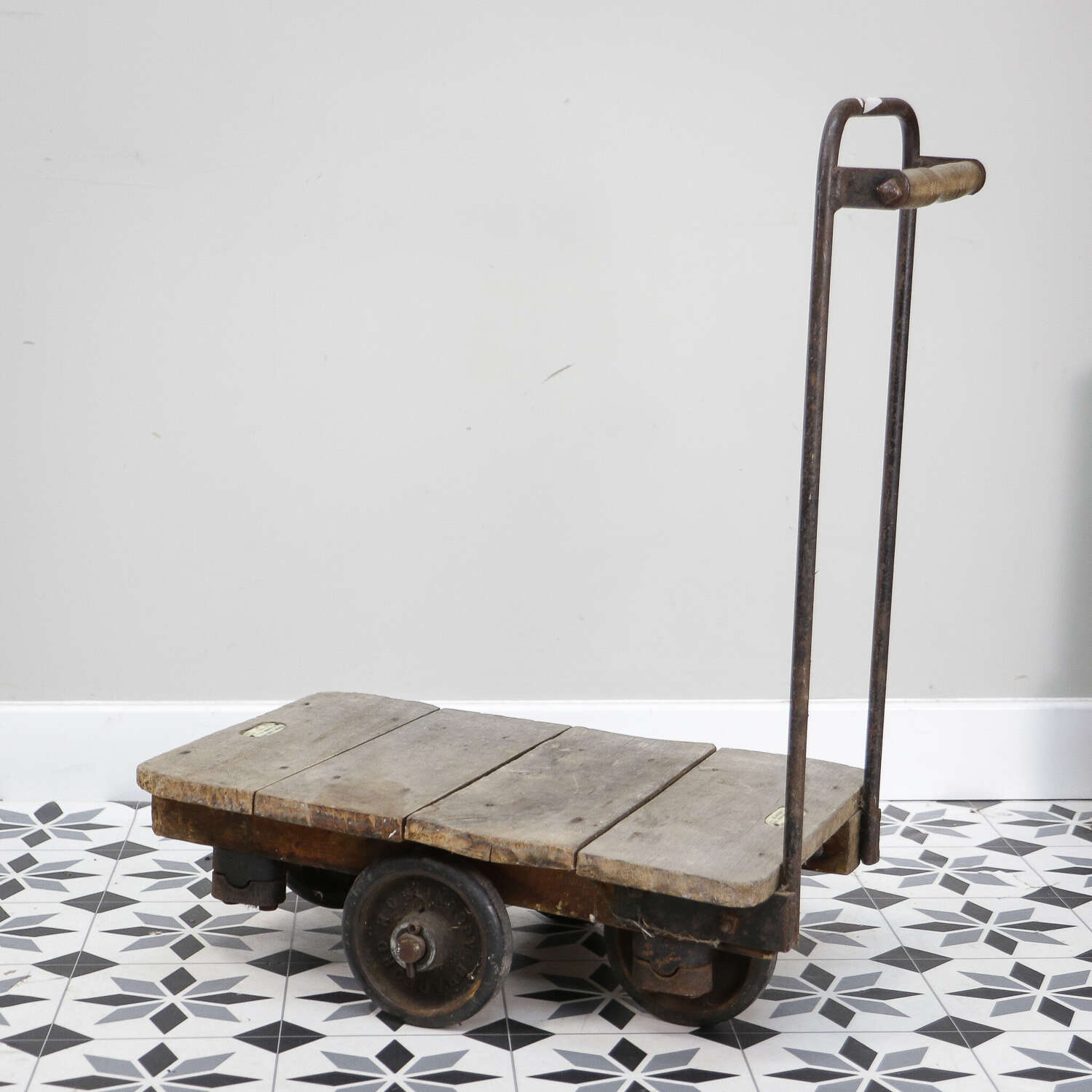 Slingsby Vintage Heavy Duty Industrial Trolley with Maker Plate