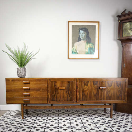 Rosewood Sideboard 1960s Mid Century with Cocktail Drinks Cabinet