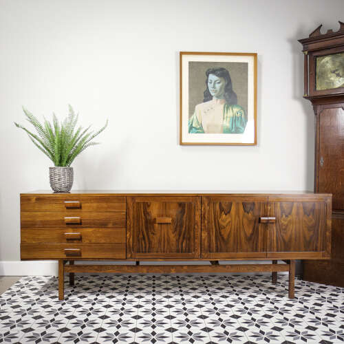 Rosewood Sideboard 1960s Mid Century with Cocktail Drinks Cabinet