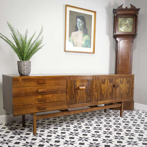 Rosewood Sideboard 1960s Mid Century with Cocktail Drinks Cabinet