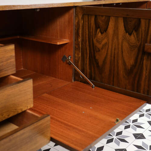 Rosewood Sideboard 1960s Mid Century with Cocktail Drinks Cabinet