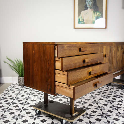 Rosewood Sideboard 1960s Mid Century with Cocktail Drinks Cabinet