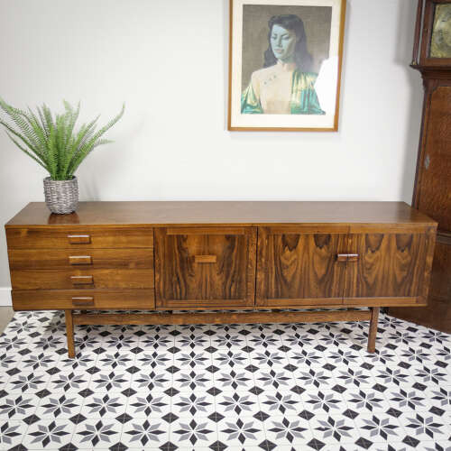 Rosewood Sideboard 1960s Mid Century with Cocktail Drinks Cabinet