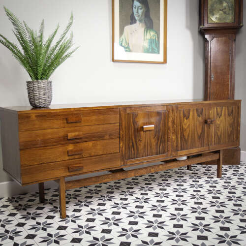 Rosewood Sideboard 1960s Mid Century with Cocktail Drinks Cabinet
