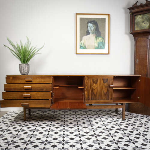 Rosewood Sideboard 1960s Mid Century with Cocktail Drinks Cabinet