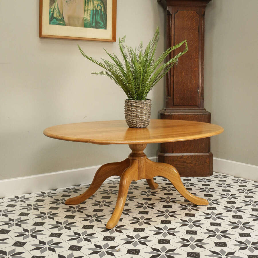 Ercol Blonde Light Elm Drop Leaf Pedestal Coffee Table