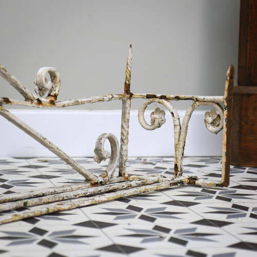 Victorian Wrought Iron Window Boxes. A Near Pair Scroll and flower Design