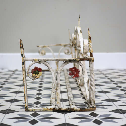 Victorian Wrought Iron Window Boxes. A Near Pair Scroll and flower Design