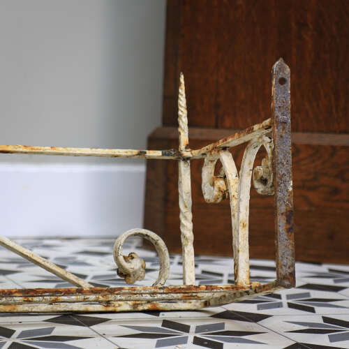 Victorian Wrought Iron Window Boxes. A Near Pair Scroll and flower Design