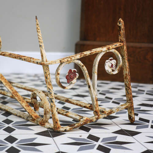 Victorian Wrought Iron Window Boxes. A Near Pair Scroll and flower Design