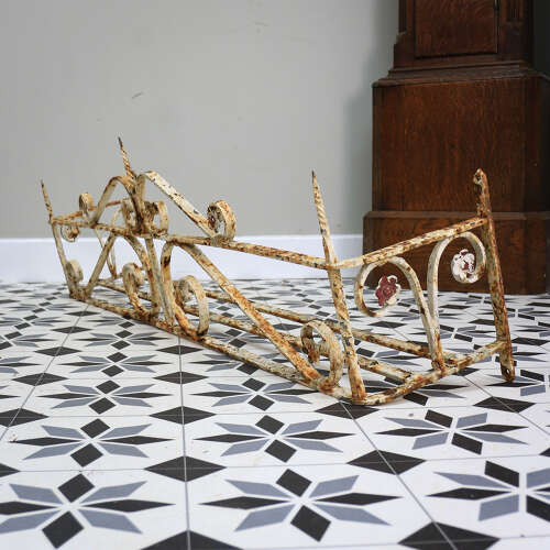Victorian Wrought Iron Window Boxes. A Near Pair Scroll and flower Design