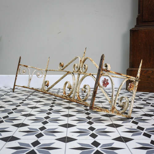 Victorian Wrought Iron Window Boxes. A Near Pair Scroll and flower Design