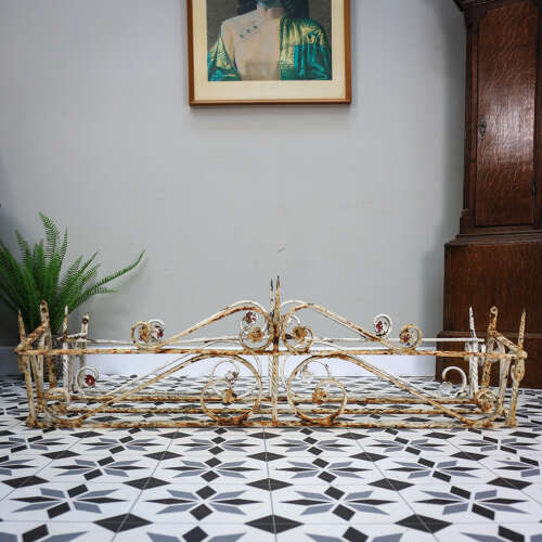 Victorian Wrought Iron Window Boxes. A Near Pair Scroll and flower Design