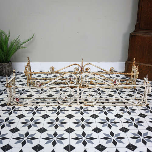 Victorian Wrought Iron Window Boxes. A Near Pair Scroll and flower Design