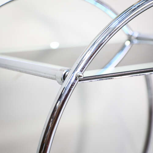 Art Deco Savoy Drinks Trolley in Chrome and Black Mirrored Glass