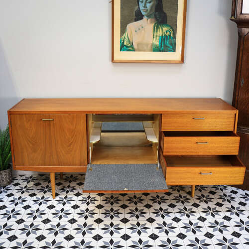 Wrighton Teak Sideboard with Drinks Cabinet Mid Century Retro 1960s