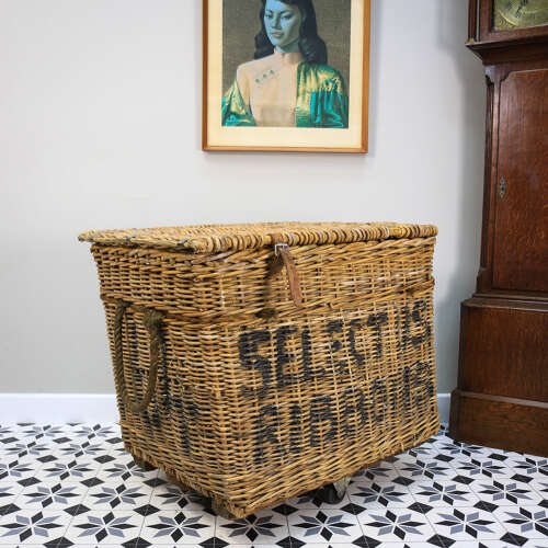 Arthur Craven Mill Basket in Wicker with Rope Handles and Lid
