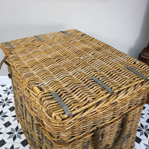 Arthur Craven Mill Basket in Wicker with Rope Handles and Lid