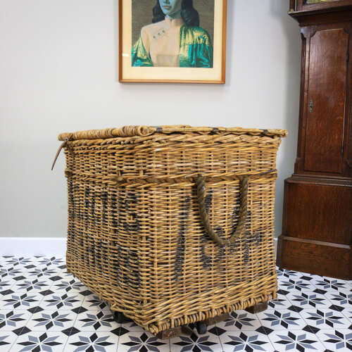 Arthur Craven Mill Basket in Wicker with Rope Handles and Lid