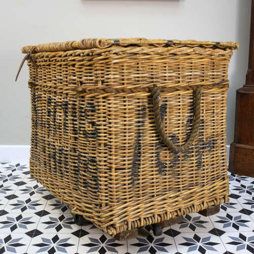 Arthur Craven Mill Basket in Wicker with Rope Handles and Lid