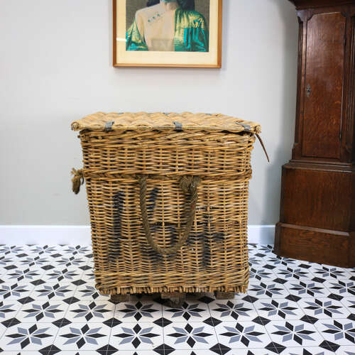 Arthur Craven Mill Basket in Wicker with Rope Handles and Lid