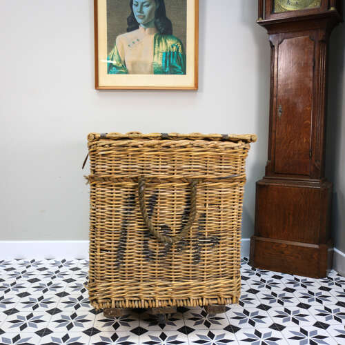 Arthur Craven Mill Basket in Wicker with Rope Handles and Lid