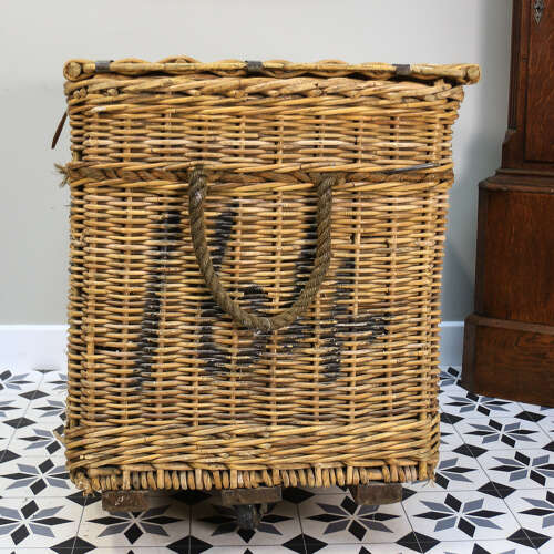 Arthur Craven Mill Basket in Wicker with Rope Handles and Lid