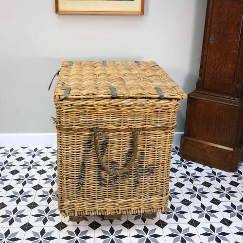 Arthur Craven Mill Basket in Wicker with Rope Handles and Lid