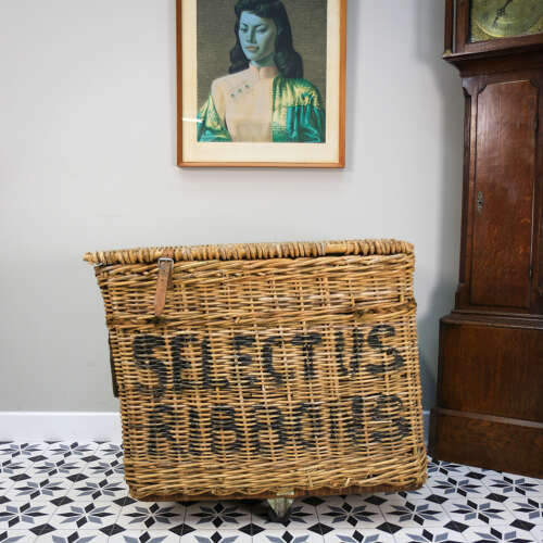 Arthur Craven Mill Basket in Wicker with Rope Handles and Lid