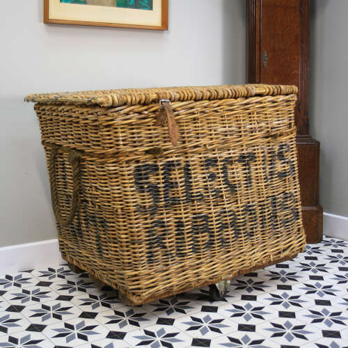 Arthur Craven Mill Basket in Wicker with Rope Handles and Lid