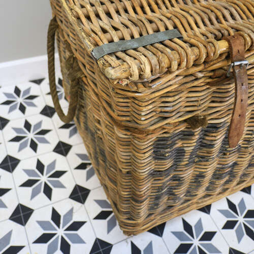 Arthur Craven Mill Basket in Wicker with Rope Handles and Lid