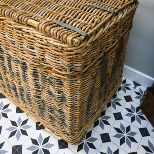 Arthur Craven Mill Basket in Wicker with Rope Handles and Lid