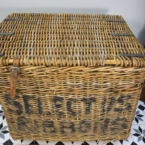 Arthur Craven Mill Basket in Wicker with Rope Handles and Lid