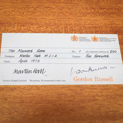 Gordon Russell Dining Table and 8 Chairs Marwood Room Rose Wood Number 1 of 200