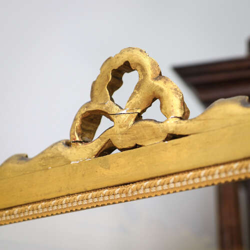 Folding Screen Room Divider Gilt Wood French Empire Style Paravent Silk and Glass