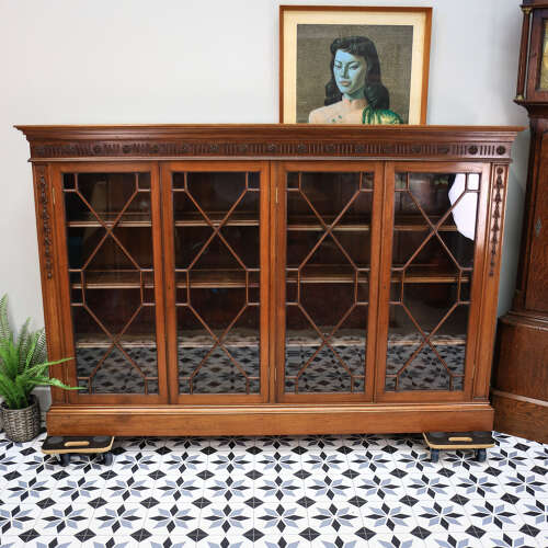 Howard and Sons Bookcase Astral Glazed Mahogany Early Twentieth Century