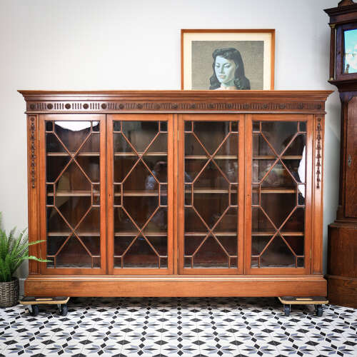 Howard and Sons Bookcase Astral Glazed Mahogany Early Twentieth Century